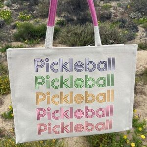 Colorful Pickleball Tote Bag